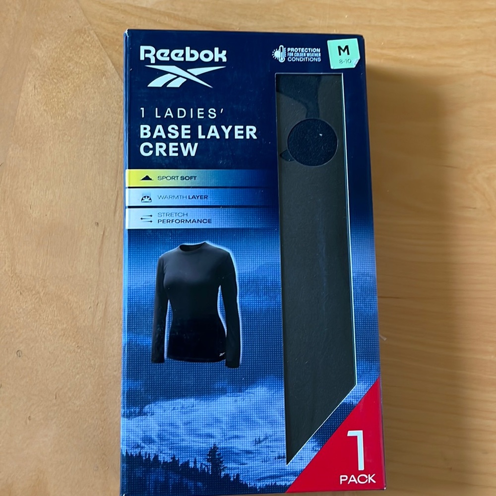 NIP Reebok Ladies Base Layer Crew Neck Long Sleeved Shirt